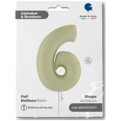 Balon Folie CIFRA 6 Olive 102 cm Grabo