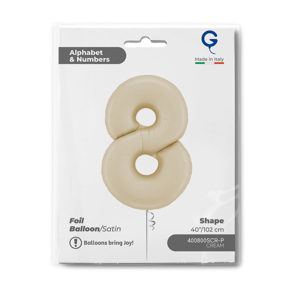 Balon Folie Cifra 8 Satin Cream 102cm