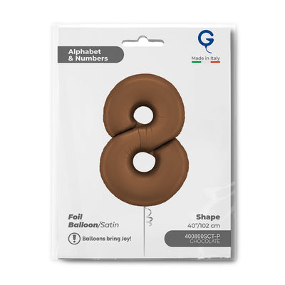 Balon Folie Cifra 8 Satin Chocolate 102cm