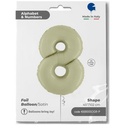Balon Folie CIFRA 8 Olive 102 cm Grabo