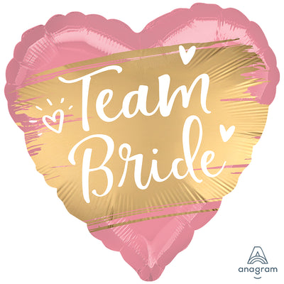 Foil Balloon Satin Gold Heart Team Bride 43cm ANAGRAM 4176101