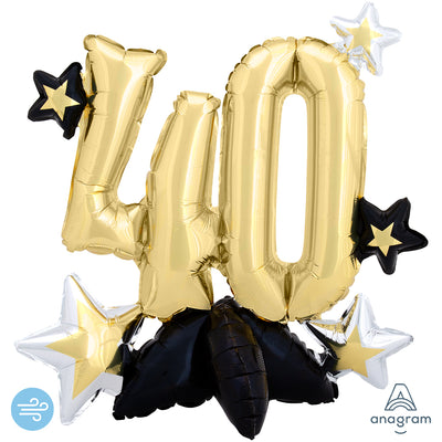 Multi-Balon Folie (AER) Aniversare 40 Ani Stelute 50x50cm ANAGRAM 4253711