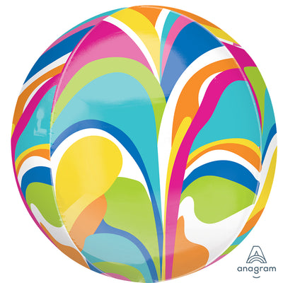Orbz Balon Folie Vibrant Macro Marble 38x40cm ANAGRAM