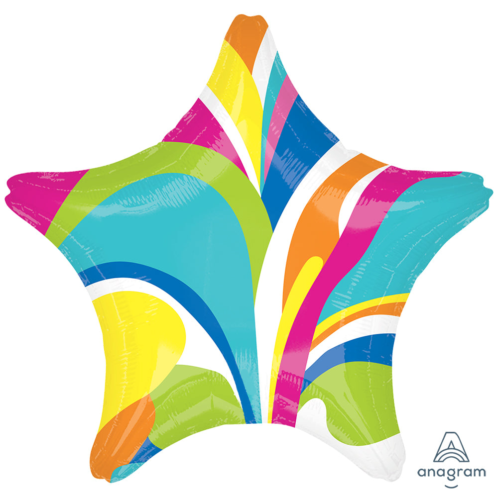 Foil Balloon Vibrant Star Macro Marble 43cm ANAGRAM 4712601