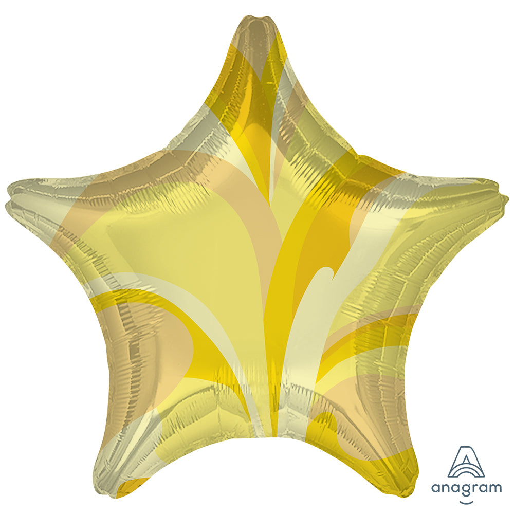 Foil Balloon Star Gold Macro Marble 43cm ANAGRAM 4713201