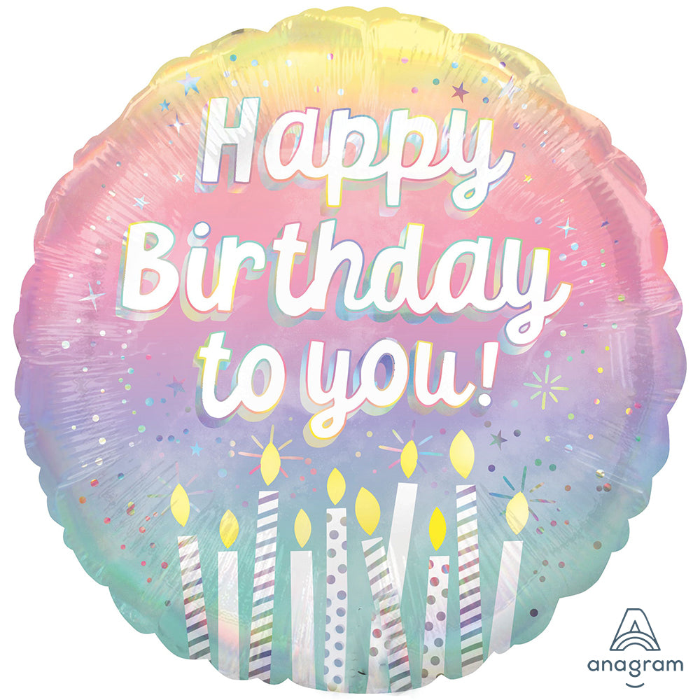 Balon Folie Holographic Happy Birthday 45cm ANAGRAM 4784501