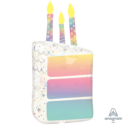 SuperShape Holographic Cake Slice Foil Balloon 72cm ANAGRAM 4784601
