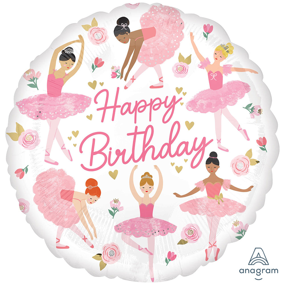 Balon Folie Happy Birthday Balerine 45cm ANAGRAM 4785301