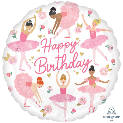 Foil Balloon Happy Birthday Ballerinas 45cm ANAGRAM 4785301