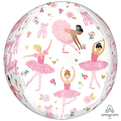 Orbz Foil Balloon Happy Birthday Ballerinas 38x40cm ANAGRAM 4785701