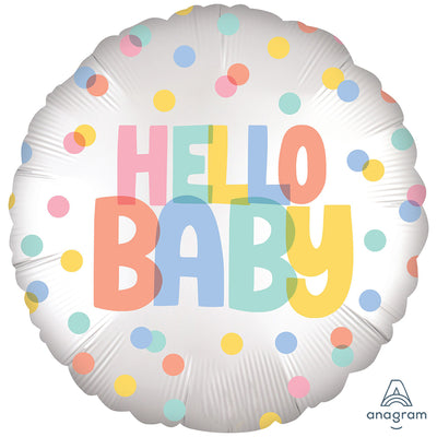 Foil Balloon Satin Hello Baby 45cm ANAGRAM 4789401
