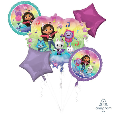 5 Balloons Gabby's Dollhouse Cloud ANAGRAM Bouquet 48373
