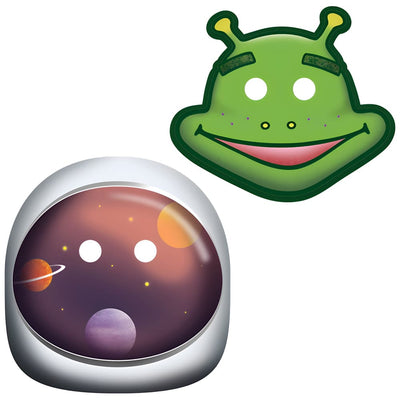 Set of 8 Galaxy Party Masks 19x20cm 9914675