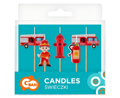 Set of 5 Firefighter Candles 7.5cm
