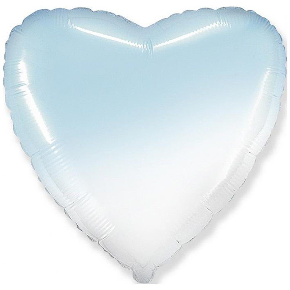 Balon Folie Jumbo Inima Ombre Alb-Bleu 73cm