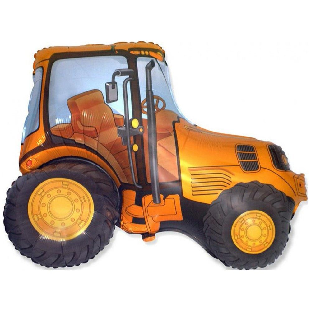 60cm Orange Tractor Foil Balloon