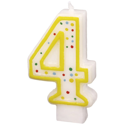 Multicolor Birthday Cake Candle Number 4, 7.3 cm, AMS 550284