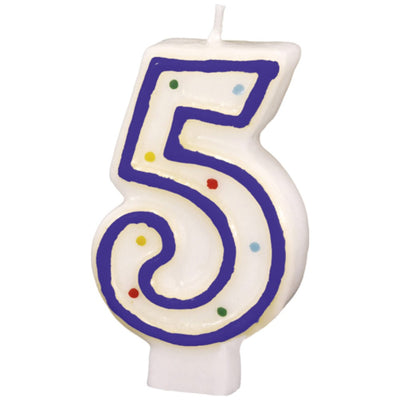 Cake Candle Number 5 Multicolored 7.3 cm AMS 550285