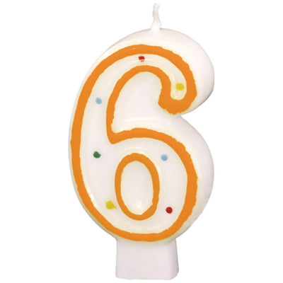 Multicolor Birthday Candle Number 6, 7.3 cm, AMS 550286