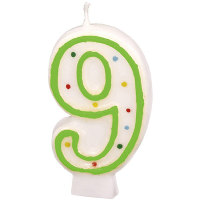 Birthday Cake Candle Number 9 Multicolor 7.3 cm AMS 550289