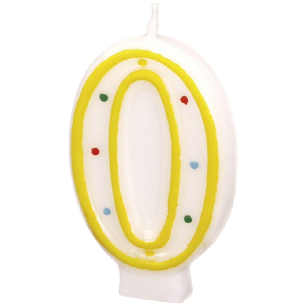 Lumanare Tort Cifra 0 Multicolora 7.3 cm AMS 550290