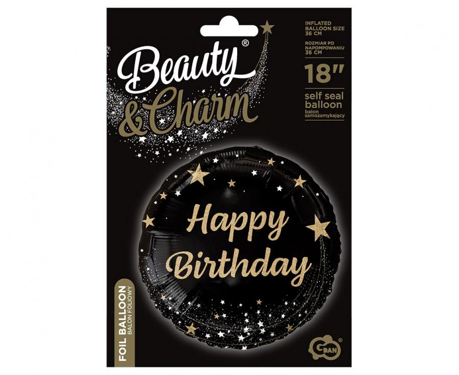 Balon Folie HB cu Stelute Aurii 45cm