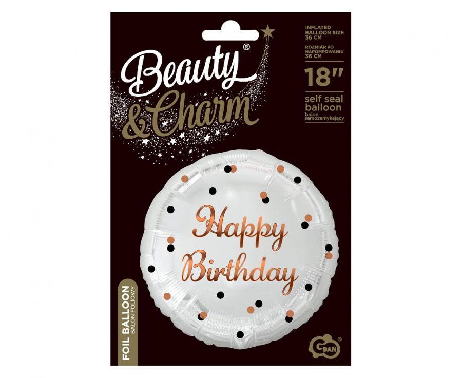 Foil Balloon HB Confetti Rose Gold 45cm