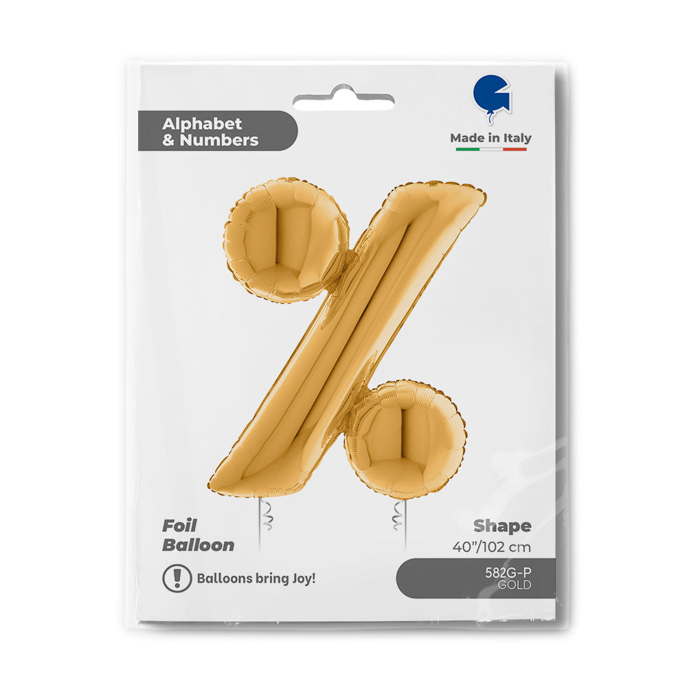 Gold % Symbol Foil Balloon 102cm