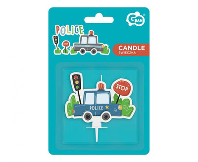Police Cake Candle Multicolor 5x7cm