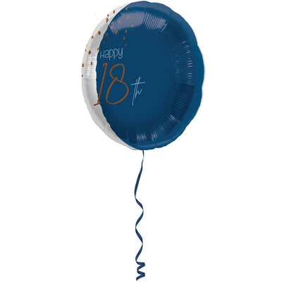 Balon Folie Rotund Happy 18th Elegant Navy 45cm