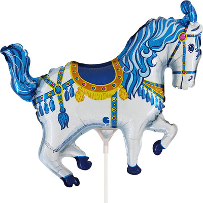 Balloon Foil Minifigure Circus Horse Blue 32x30cm Grabo