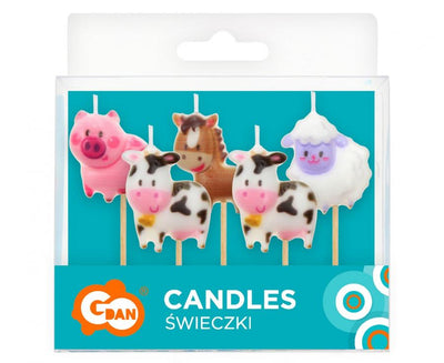 Set of 5 Farm Candles 7cm