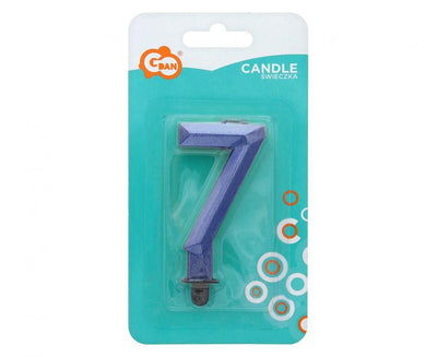 Dark Blue Diamond Number 7 Cake Candle 7.6cm
