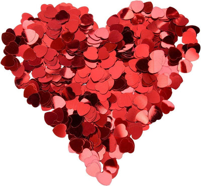 Metallic Red Confetti 1.5cm Heart 100g