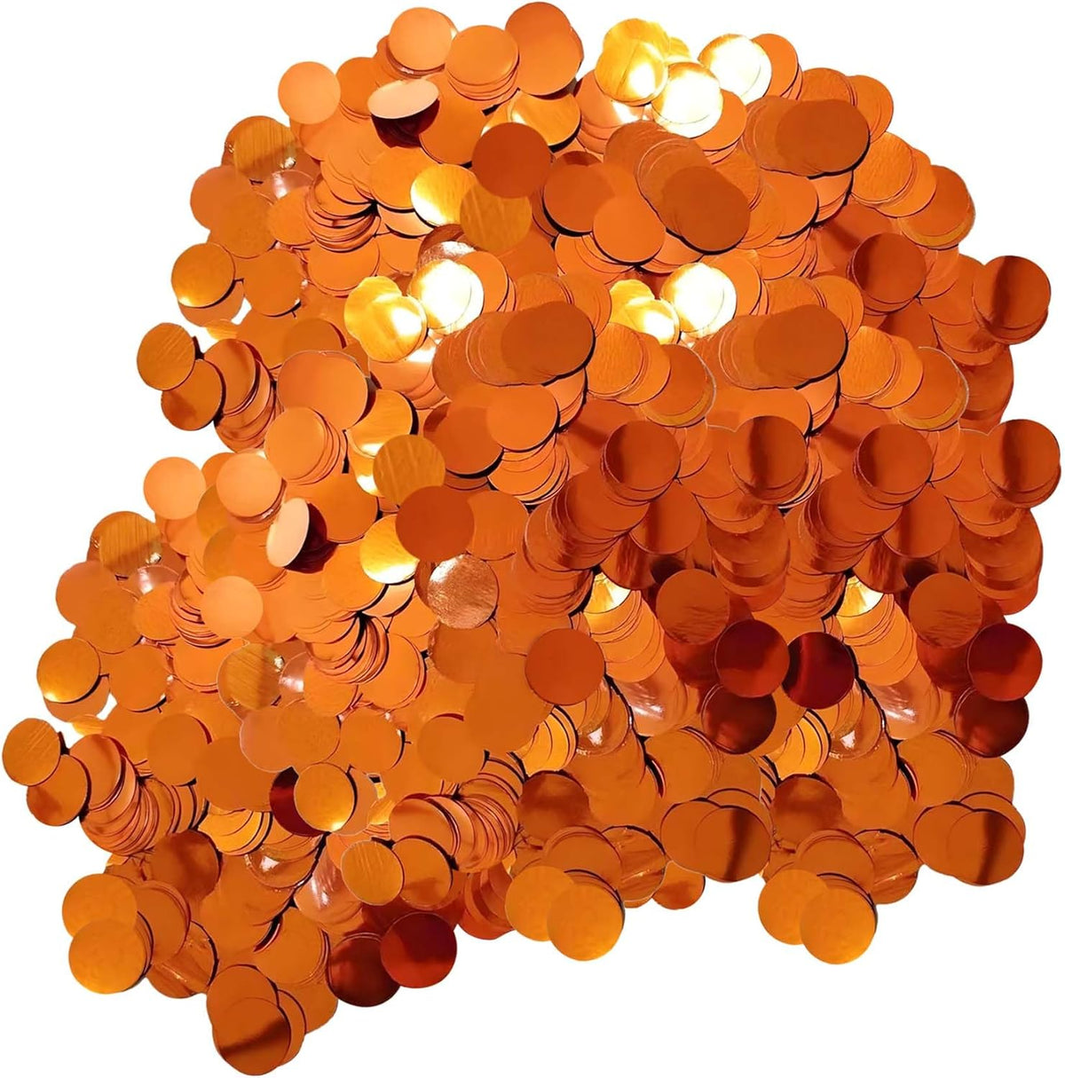 Metallic Orange Confetti 1cm Round 100g