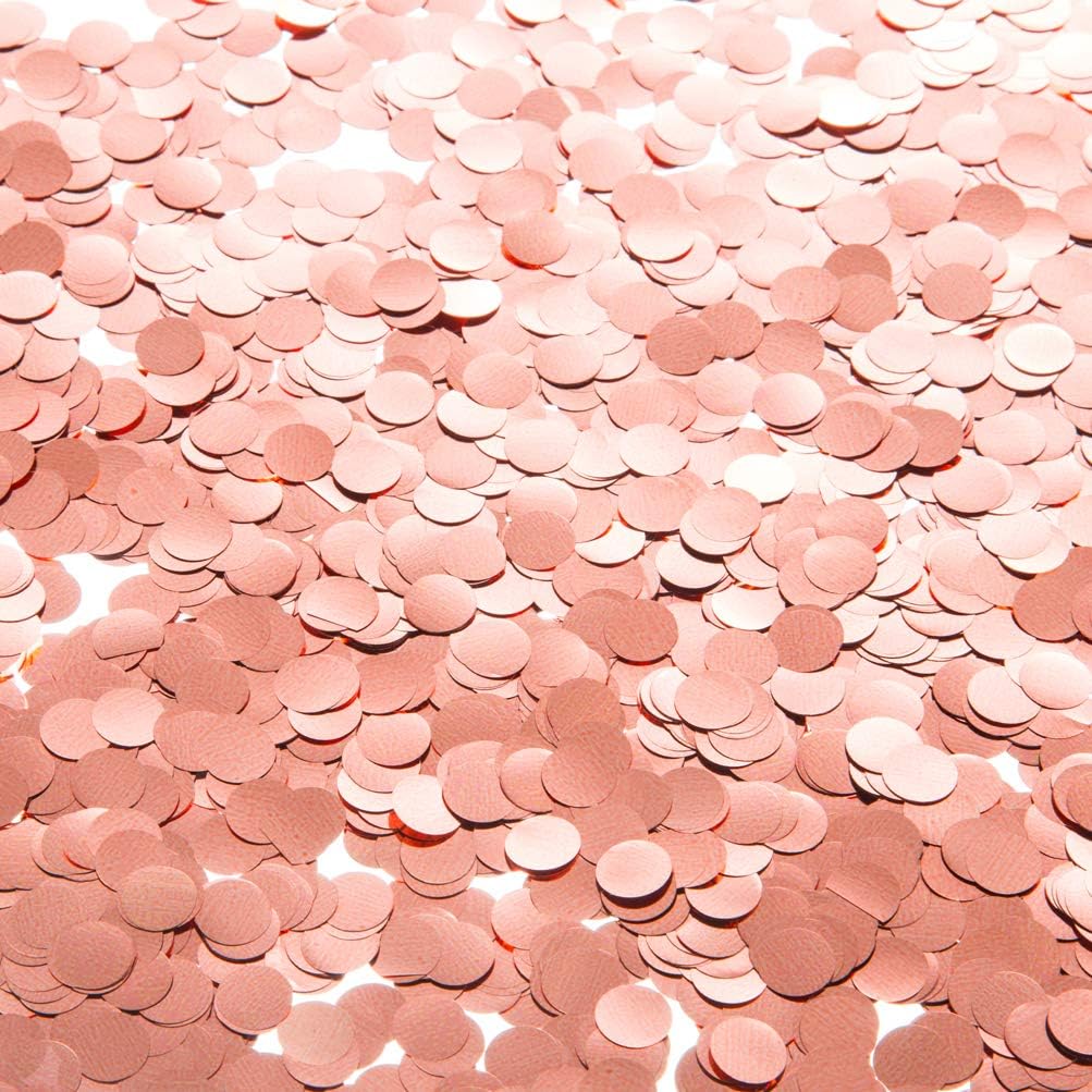Confetti Metalic Rose Gold 1cm Rotund 100g