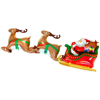 Grabo Santa's Sleigh Foil Balloon Figurine 99cm