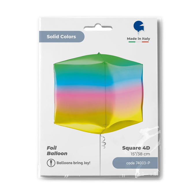 Balon Folie CUB 4D Curcubeu 38 cm Grabo