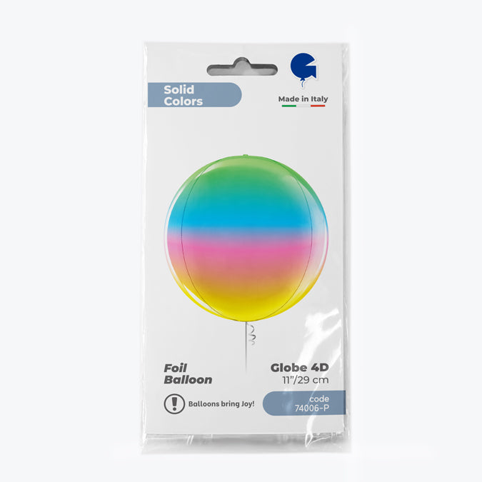 4D Rainbow Sphere Foil Balloon 29 cm Grabo