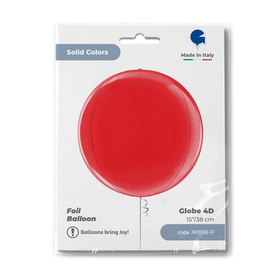 Grabo 38 cm Red 4D Sphere Foil Balloon