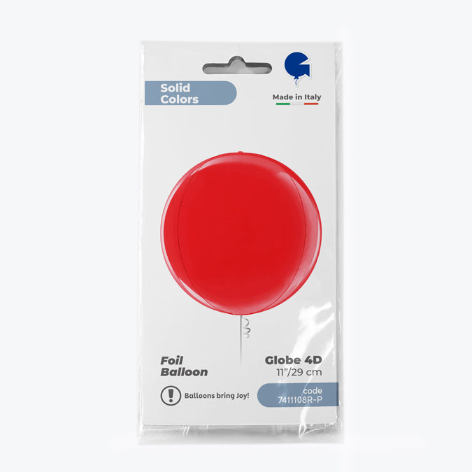 Grabo 29cm Red 4D Sphere Foil Balloon