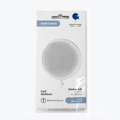 Balloon Foil Sphere 4D Silver 29cm Grabo