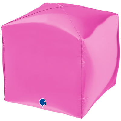 Fuchsia 38cm Grabo 4D Cube Foil Balloon