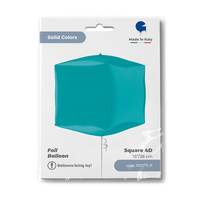 Foil Balloon CUBE 4D Tiffany 38 cm Grabo