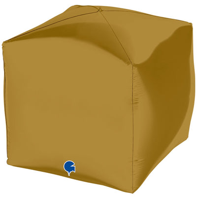 Satin Gold 4D Cube Foil Balloon 38cm Grabo