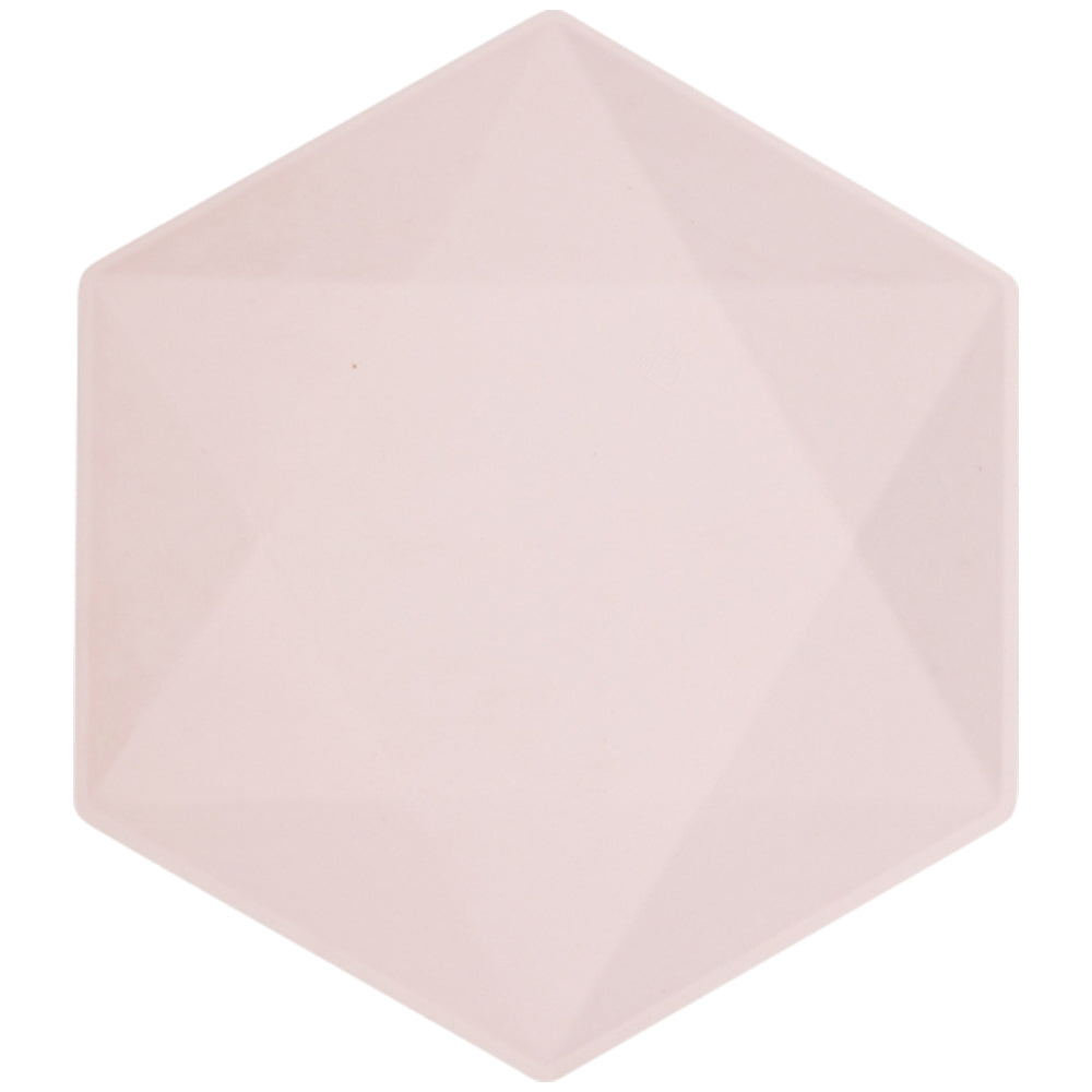 Set of 6 Pink Hexagonal Plates Decor Vert 26.1x22.6cm 9918231