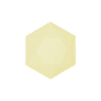 Set 6 Boluri Hexagonale Galbene Decor Vert 15.8x13.7cm 9918263