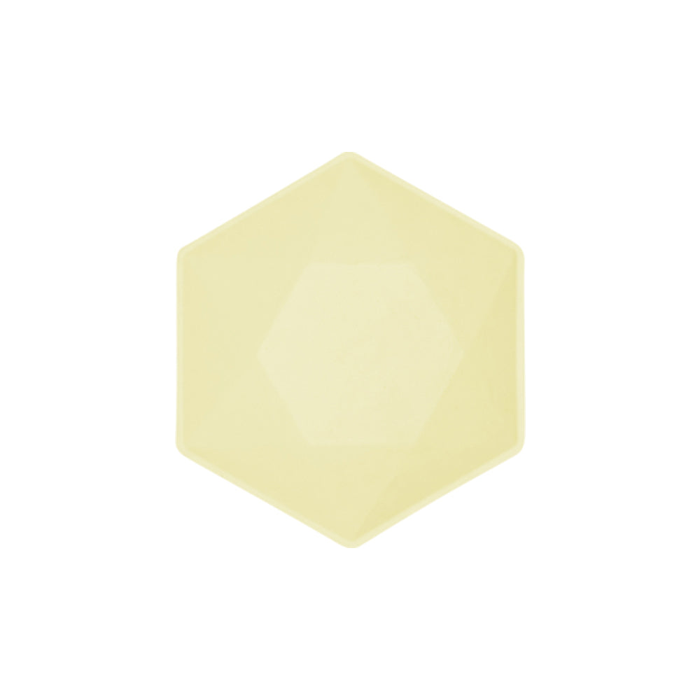 Set 6 Boluri Hexagonale Galbene Decor Vert 15.8x13.7cm 9918263