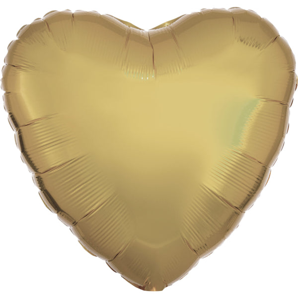 Foil Balloon Heart White Gold 43cm 9915189