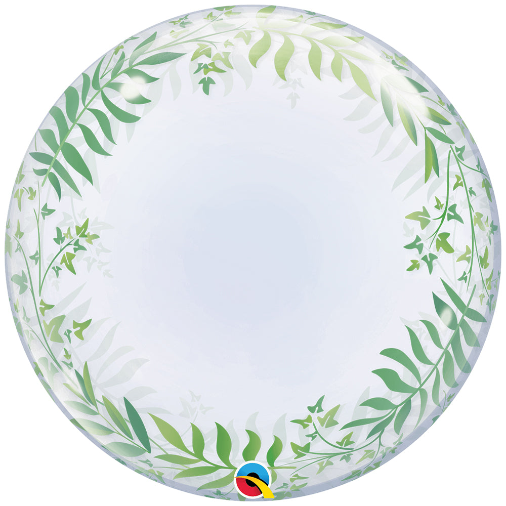 Deco Bubble Green Leaves 24inch - 60cm 85832 Qualatex